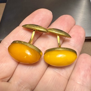 Aranyozott ezüst balti borostyán vintage mandzsettagomb elegáns mandzsetta 60as évekből, férfi ajándék mandzsetta gomb - Meska.hu