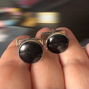 Extravagáns egyedi retro fém mandzsettagomb a '60-as '70-es évekből, csillogó acélból, elegáns ajándéktárgy férfinak! - ékszer - mandzsettagomb és nyakkendőtű - Meska.hu