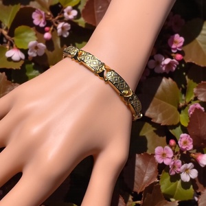 24 karát aranyozott Damascene karkötő, damasztén toledói karperec, Toledó spanyol ékszer, damascene karperec, damaszkén - Meska.hu