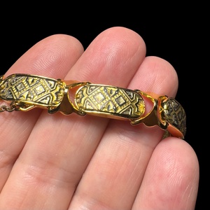 24 karát aranyozott Damascene karkötő, damasztén toledói karperec, Toledó spanyol ékszer, damascene karperec, damaszkén - ékszer - karkötő - karperec - Meska.hu