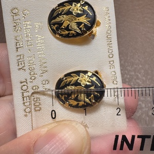 24 karát aranyozott Damascene karkötő, damasztén toledói karperec, Toledó spanyol ékszer, damascene karperec, damaszkén - ékszer - fülbevaló - klipsz - Meska.hu