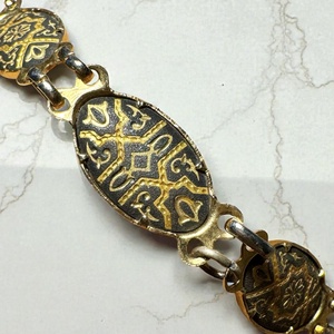 24 karát aranyozott Damascene karkötő, damasztén toledói karperec, Toledó spanyol ékszer, damascene karperec, damaszkén - ékszer - karkötő - lánc karkötő - Meska.hu