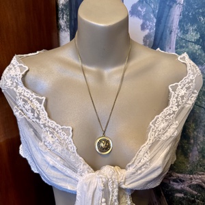 24 karát aranyozott Damascene nyaklánc, vintage damaszkén nyaklánc, Toledói spanyol ékszer, arany nyakék - ékszer - nyaklánc - medál - Meska.hu