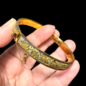 24 karát aranyozott Damascene karkötő, damasztén toledói karperec, Toledó spanyol ékszer, damascene karperec, damaszkén, Ékszer, Karkötő, Karperec, , MESKA