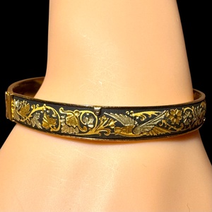 24 karát aranyozott Damascene karkötő, damasztén toledói karperec, Toledó spanyol ékszer, damascene karperec, damaszkén - ékszer - karkötő - karperec - Meska.hu