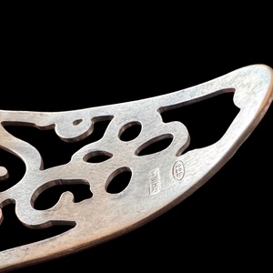 925 ezüst nyitott karperec, áttört mintás ezüst karkötő, valódi ezüst ékszer - ékszer - karkötő - karperec - Meska.hu