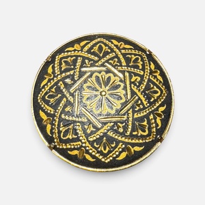 24 karát aranyozott damaszkált bross, vintage damaszkén toledói kitűző medá - Meska.hu
