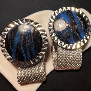 Különleges retro lapis lazuli köves mandzsettagomb a '60-as '70-es évekből, elegáns ajándéktárgy férfinak - Meska.hu