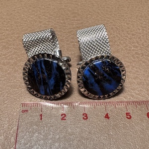 Különleges retro lapis lazuli köves mandzsettagomb a '60-as '70-es évekből, elegáns ajándéktárgy férfinak - ékszer - mandzsettagomb - Meska.hu