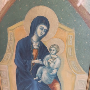 Madonna gyermekével - művészet - festmény - olajfestmény - Meska.hu