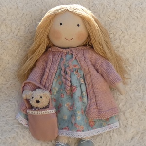 Emma öltöztetős baba macival - Meska.hu