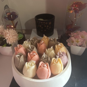 Őszi Tulipáncsokor Gyertyatál, Otthon & Életmód, Gyertya, illat, aroma, Gyertya, Gyertya-, mécseskészítés, MESKA