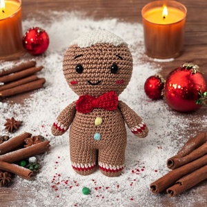 Horgolt mézeskalács figura, Karácsony, Karácsonyi lakásdekoráció, Karácsonyi manók, figurák, Horgolás, MESKA