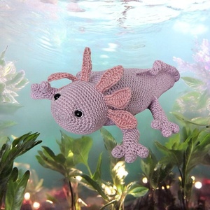 Horgolt kis axolotl, Játék & Sport, Plüssállat & Játékfigura, Más figura, Horgolás, MESKA