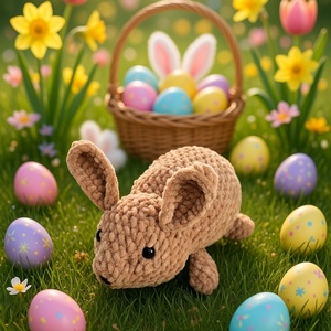 Horgolt barna nyuszi, Játék & Sport, Plüssállat & Játékfigura, Nyuszi, Horgolás, MESKA