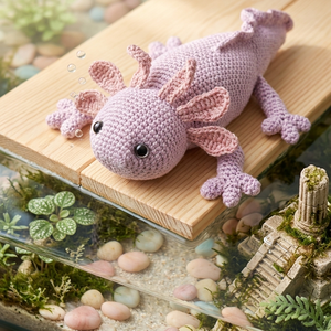 Horgolt kis axolotl - Meska.hu