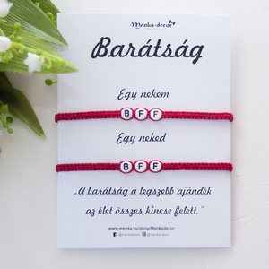 Fonott makramé karkötő BFF Best Friend Forever Barátság karkötő - 2 darab, Ékszer, Karkötő, Fonott karkötő, Csomózás, MESKA