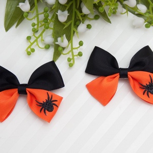 Fekete/narancssárga masnis hajcsat Halloweenre, Otthon & Életmód, Dekoráció, Halloween, Halloweeni jelmez és kiegészítők, Varrás, MESKA