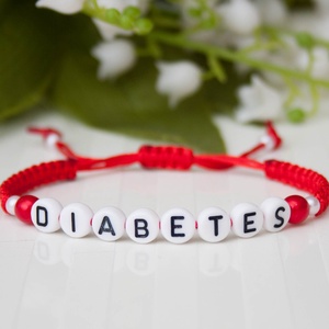 Fonott makramé karkötő - Egészségügyi információs karkötő - Diabetes cukorbetegek részére - Meska.hu