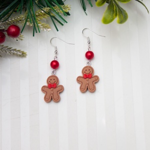 Fülbevaló karácsonyi - Mézeskalács - ékszer - fülbevaló - lógó fülbevaló - Meska.hu