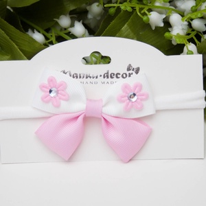 Rugalmas, gumis hajpánt - Fehér/rózsaszín - Meska.hu