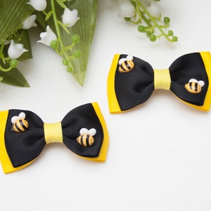 Masnis hajcsat - Méhecskés fekete/sárga - ruha & divat - hajdísz & hajcsat - hajcsat & hajtű - Meska.hu