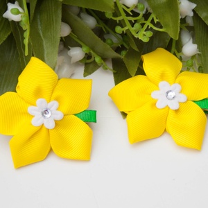 Virág formájú hajcsat  - Sárga, Ruha & Divat, Hajdísz & Hajcsat, Hajcsat & Hajtű, Mindenmás, Varrás, MESKA