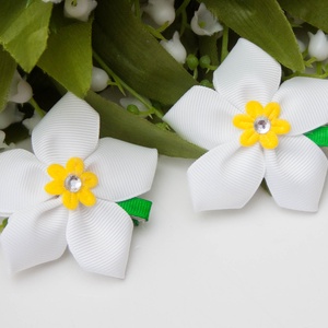 Virág formájú hajcsat  - Fehér, Ruha & Divat, Hajdísz & Hajcsat, Hajcsat & Hajtű, Mindenmás, Varrás, MESKA