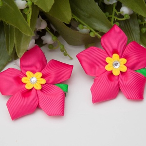 Virág formájú hajcsat - Rózsaszín/pink, Ruha & Divat, Hajdísz & Hajcsat, Hajcsat & Hajtű, Mindenmás, Varrás, MESKA