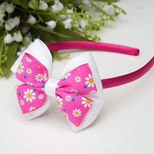 Masnis hajpánt hajráf - Fehér/rózsaszín virágos - ruha & divat - hajdísz & hajcsat - hajráf & hajpánt - Meska.hu