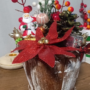 Mikulás kaspóban - karácsony - adventi díszek - adventi asztaldísz - Meska.hu