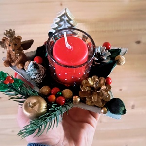 Karácsonyi asztaldísz  - karácsony - adventi díszek - adventi asztaldísz - Meska.hu