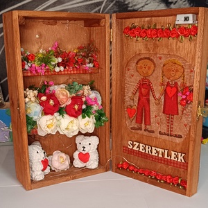 Romantikus SZERETLEK Ajándékdoboz Valódi Tükörrel és Hangulatfénnyel, Esküvő, Emlék & Ajándék, Doboz, Mindenmás, Virágkötés, MESKA