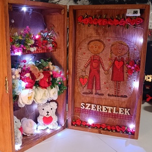 Romantikus SZERETLEK Ajándékdoboz Valódi Tükörrel és Hangulatfénnyel - esküvő - emlék & ajándék - doboz - Meska.hu