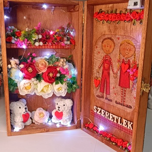 Romantikus SZERETLEK Ajándékdoboz Valódi Tükörrel és Hangulatfénnyel - esküvő - emlék & ajándék - doboz - Meska.hu