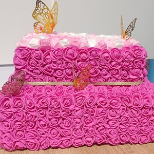 Kézzel készült rózsatorta ajándékdoboz pillangókkal (örök virág) - otthon & életmód - papír, írószer - ajándékozás kellékei - papírtorta - Meska.hu