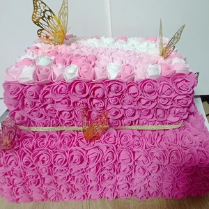 Kézzel készült rózsatorta ajándékdoboz pillangókkal (örök virág) - otthon & életmód - papír, írószer - ajándékozás kellékei - papírtorta - Meska.hu