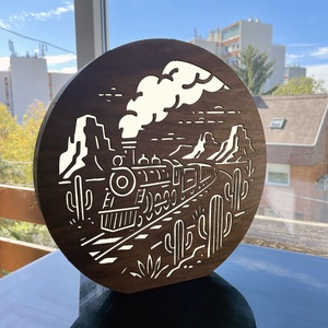 Vadnyugati mintájú lámpa lézervágott motívummal, fehér LED világítással és fényerőszabályzós kapcsolóval - otthon & életmód - lámpa - hangulatlámpa - Meska.hu