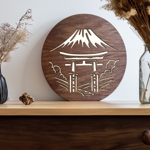 Torii kapu - Lézervágott fa lámpa japán mintával, meleg fehér LED világítással és fényerőszabályzós kapcsolóval - otthon & életmód - lámpa - hangulatlámpa - Meska.hu