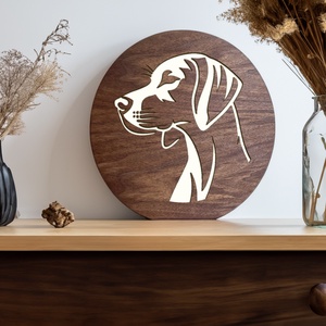 Vizsla - Lézervágott fa lámpa kutyás mintával, meleg fehér LED világítással és fényerőszabályzós kapcsolóval - otthon & életmód - lámpa - hangulatlámpa - Meska.hu