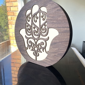 Hamsa Kéz - ledes asztali fa lámpa - otthon & életmód - lámpa - hangulatlámpa - Meska.hu
