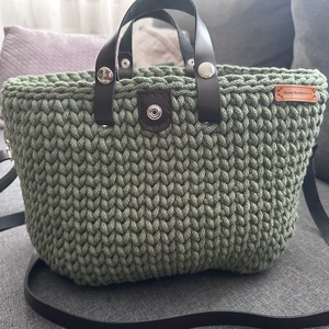 Olívazöld horgolt táska - Meska.hu