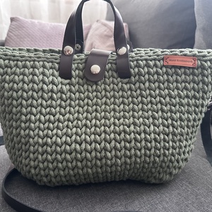 Olívazöld horgolt táska - táska & tok - kézitáska & válltáska - kézitáska - Meska.hu
