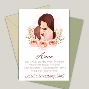 Keresztszülő felkérő kártya  - ingyenes szerkesztéssel - otthon & életmód - papír, írószer - Meska.hu