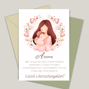 Keresztszülő felkérő kártya  - ingyenes szerkesztéssel - otthon & életmód - papír, írószer - Meska.hu