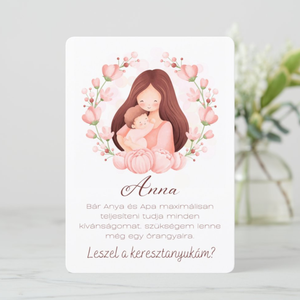 Keresztszülő felkérő kártya  - ingyenes szerkesztéssel - otthon & életmód - papír, írószer - Meska.hu