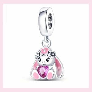 Nyuszis charm - ékszer - karkötő - charm karkötő - Meska.hu