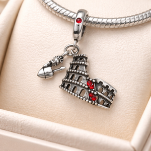 Róma ezüst függő charm - Meska.hu