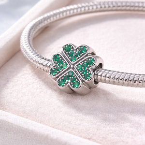 Szerencsehozó lóhere ezüst charm - Meska.hu