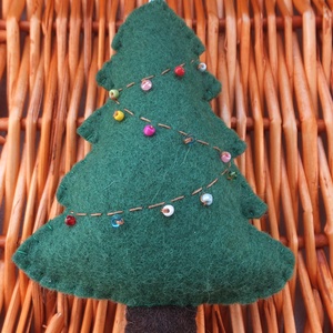 10 darabos téli házikó és fenyőfa dísz - otthon & életmód - dekoráció - fali és függő dekoráció - függődísz - Meska.hu